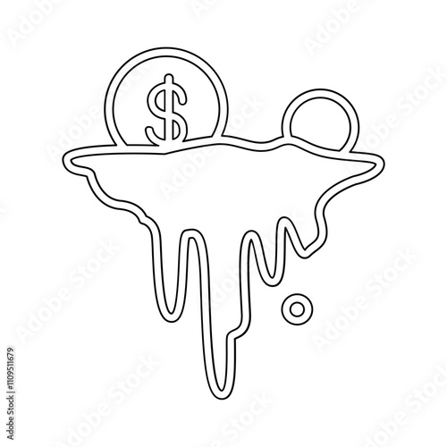 Economic recession icon in line style