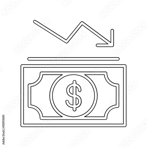 Economic recession icon in line style