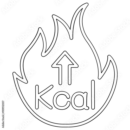 Burning calories icon in line style