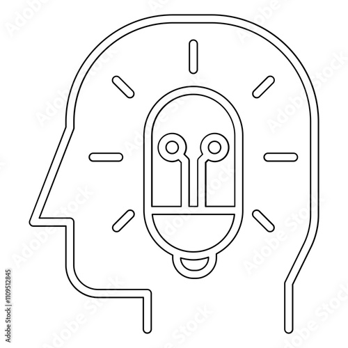 Idea icon in line style