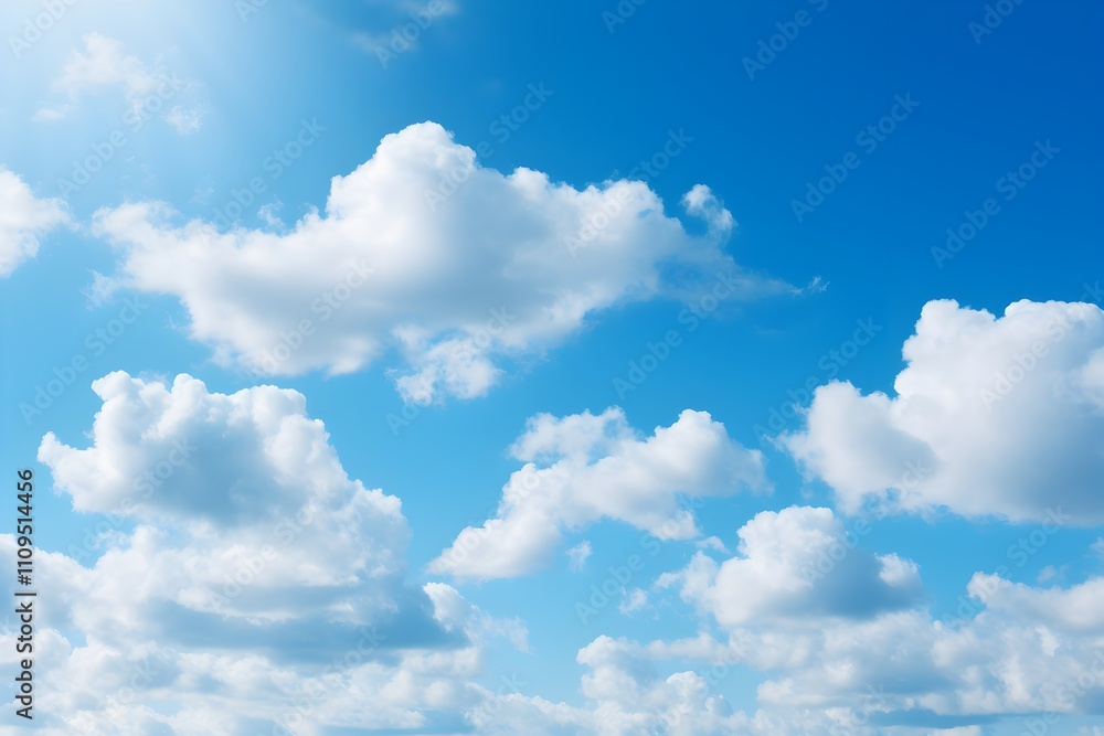 Clear blue skies with fluffy white clouds. Summer Clear blue skies with fluffy white clouds. Summer
