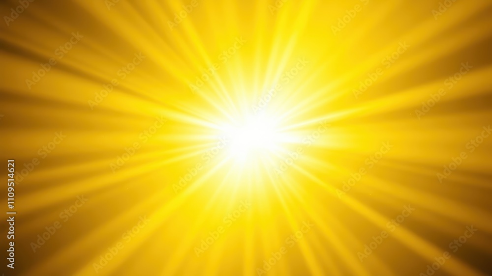 Obraz premium Abstract Bright Golden Light Radiating from a Central Point with a White Glowing Core, Representing Hope and Joy