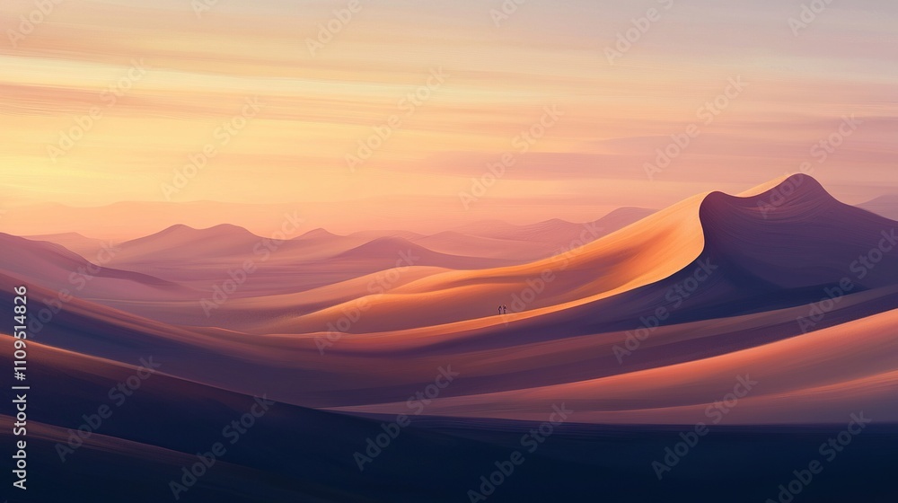 A person stands on a hill amidst a desert landscape, with majestic mountains visible in the background A person stands on a hill amidst a desert landscape, with majestic mountains visible in the background