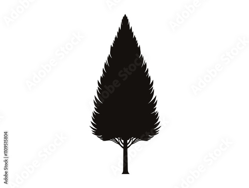 Chestnut tree silhouette vector illustration