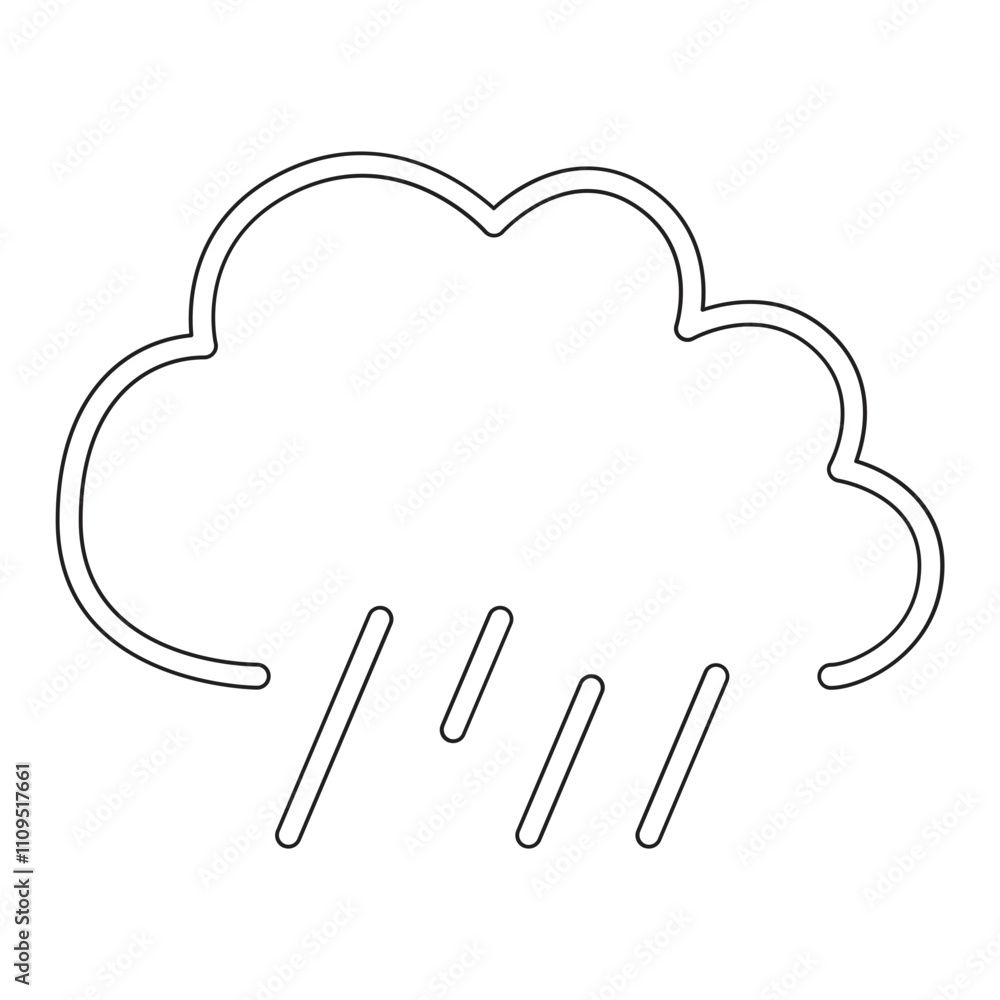 Rain icon in line style