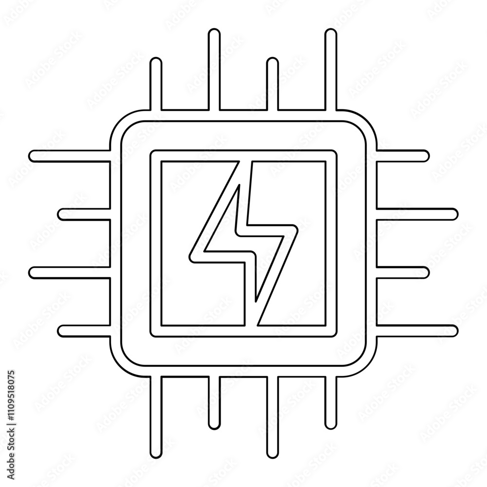 Chip icon in line style