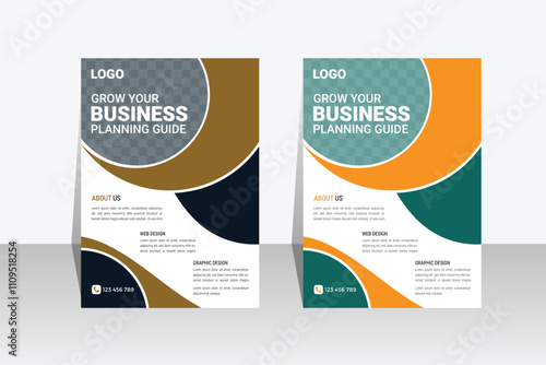 Modern Corporate professional business flyer vector template design set