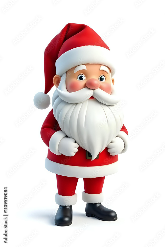 Santa claous 3d isolated on white background. Ai generated Santa claous 3d isolated on white background. Ai generated