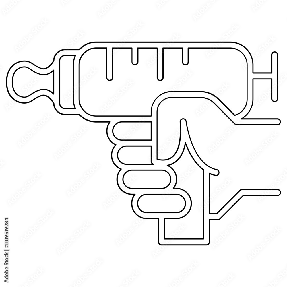 Supermom gun icon in line style Supermom gun icon in line style