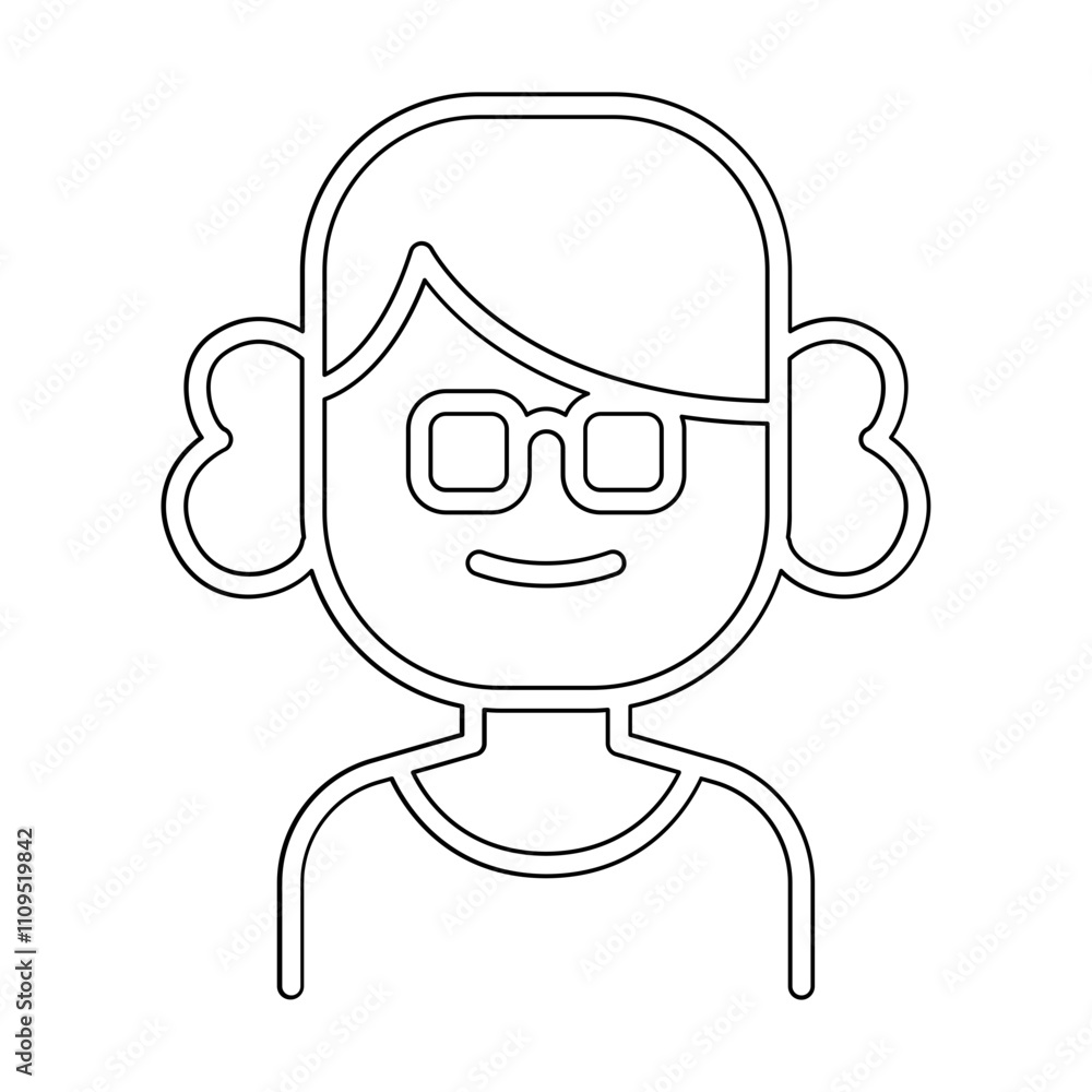 old woman icon in line style old woman icon in line style