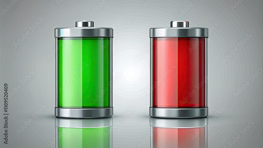 Minimalistic Battery Icons Symbolizing Energy Recovery and Efficiency Minimalistic Battery Icons Symbolizing Energy Recovery and Efficiency