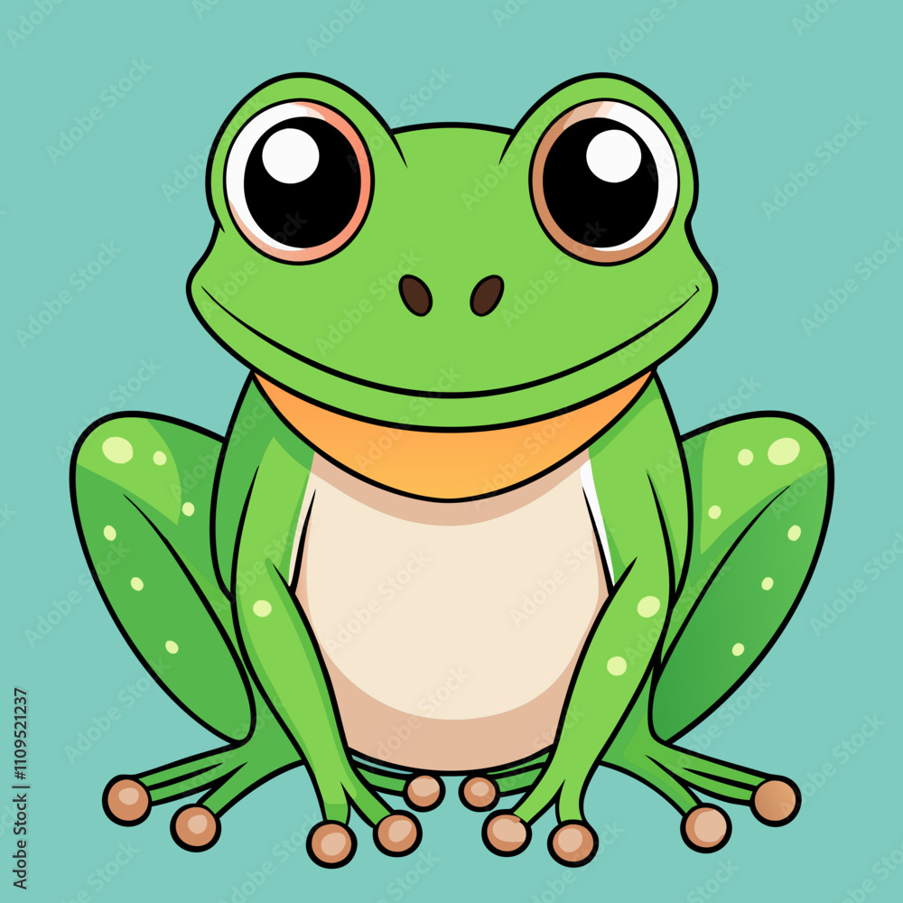 Fototapeta premium Hand drawn frog cartoon illustration