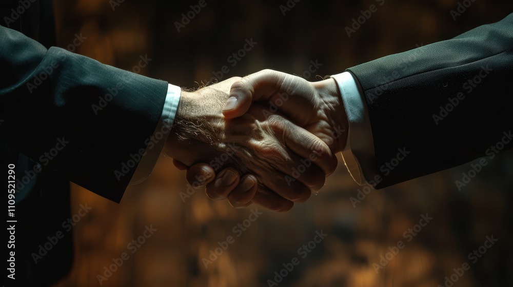 Two hands clasp in a firm handshake, symbolizing agreement, partnership, and mutual respect in a professional setting. Two hands clasp in a firm handshake, symbolizing agreement, partnership, and mutual respect in a professional setting.