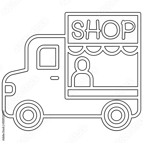 Food truck icon in line style