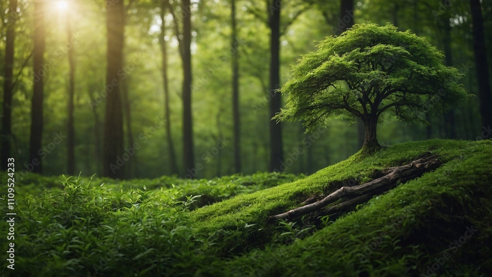 Fototapeta premium green ecology concept background with tree 