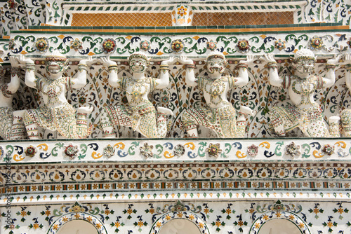 Close up detail of the Wat Arun, one of the many temples in Bangkok. 