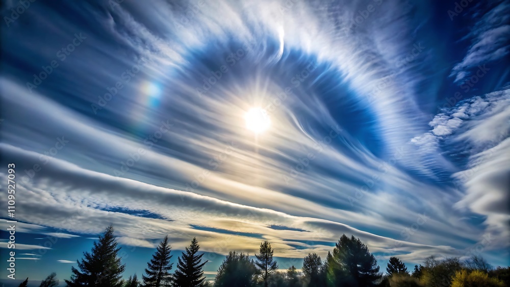 Fototapeta premium delicate wispy clouds stretching across the sky in a mesmerizing pattern