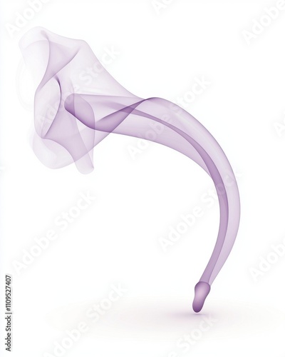 Abstract purple smoke swirl design element.