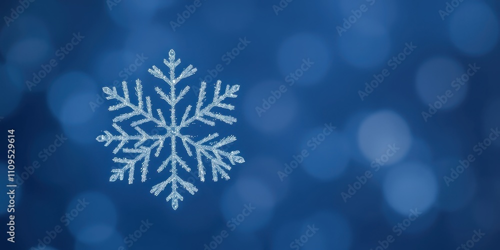 A delicate white snowflake with a soft blue bokeh background, symbolizing the beauty and tranquility of winter. A delicate white snowflake with a soft blue bokeh background, symbolizing the beauty and tranquility of winter.