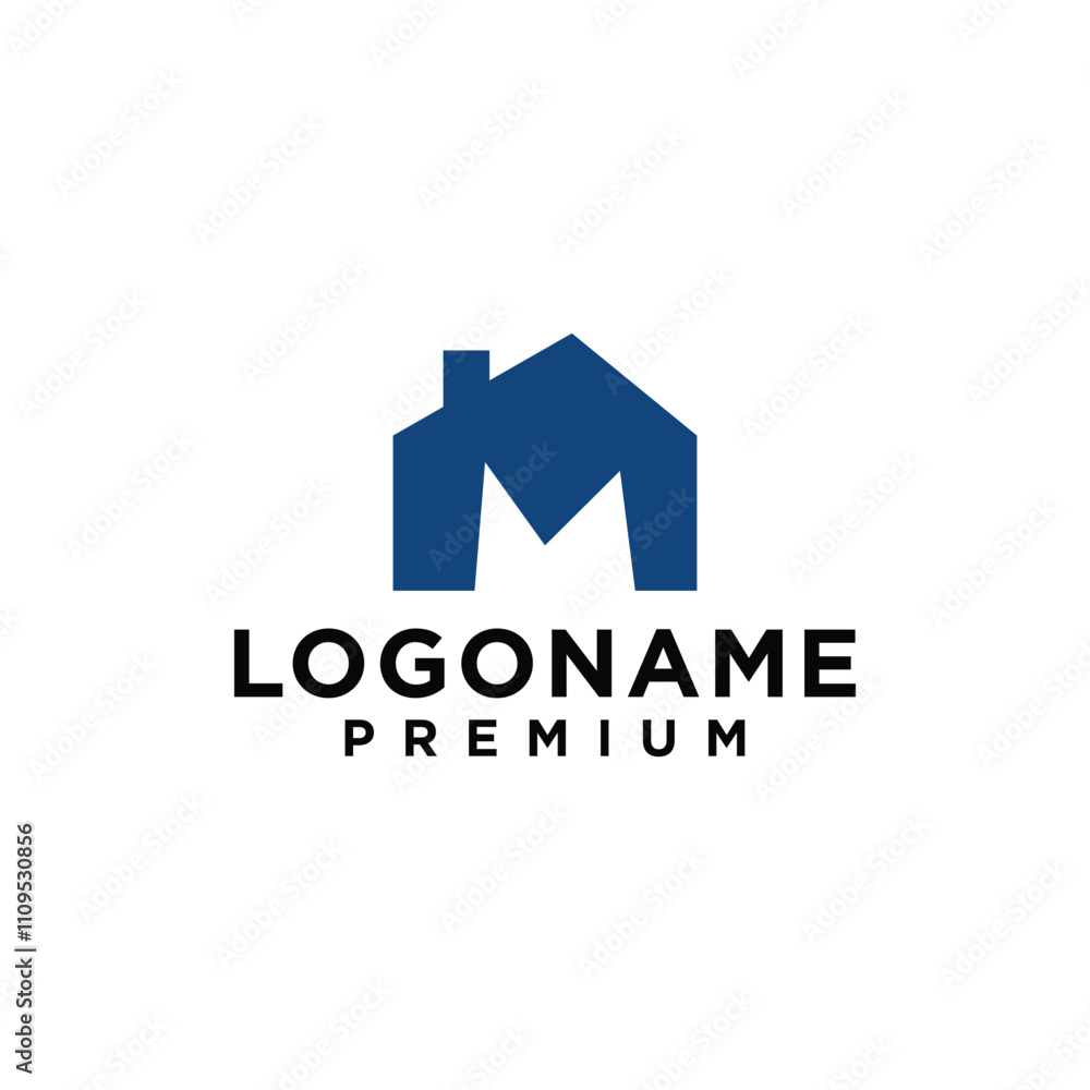Obraz premium real estate house letter m logo vector symbol icon illustration