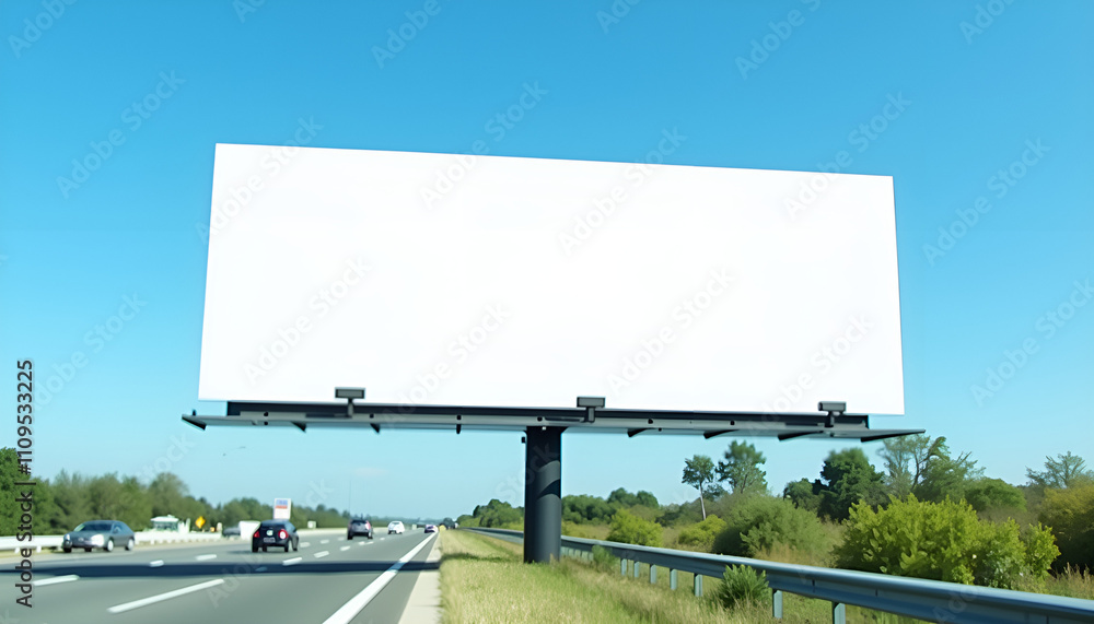 Blank highway billboard against blue sky. Blank highway billboard against blue sky.