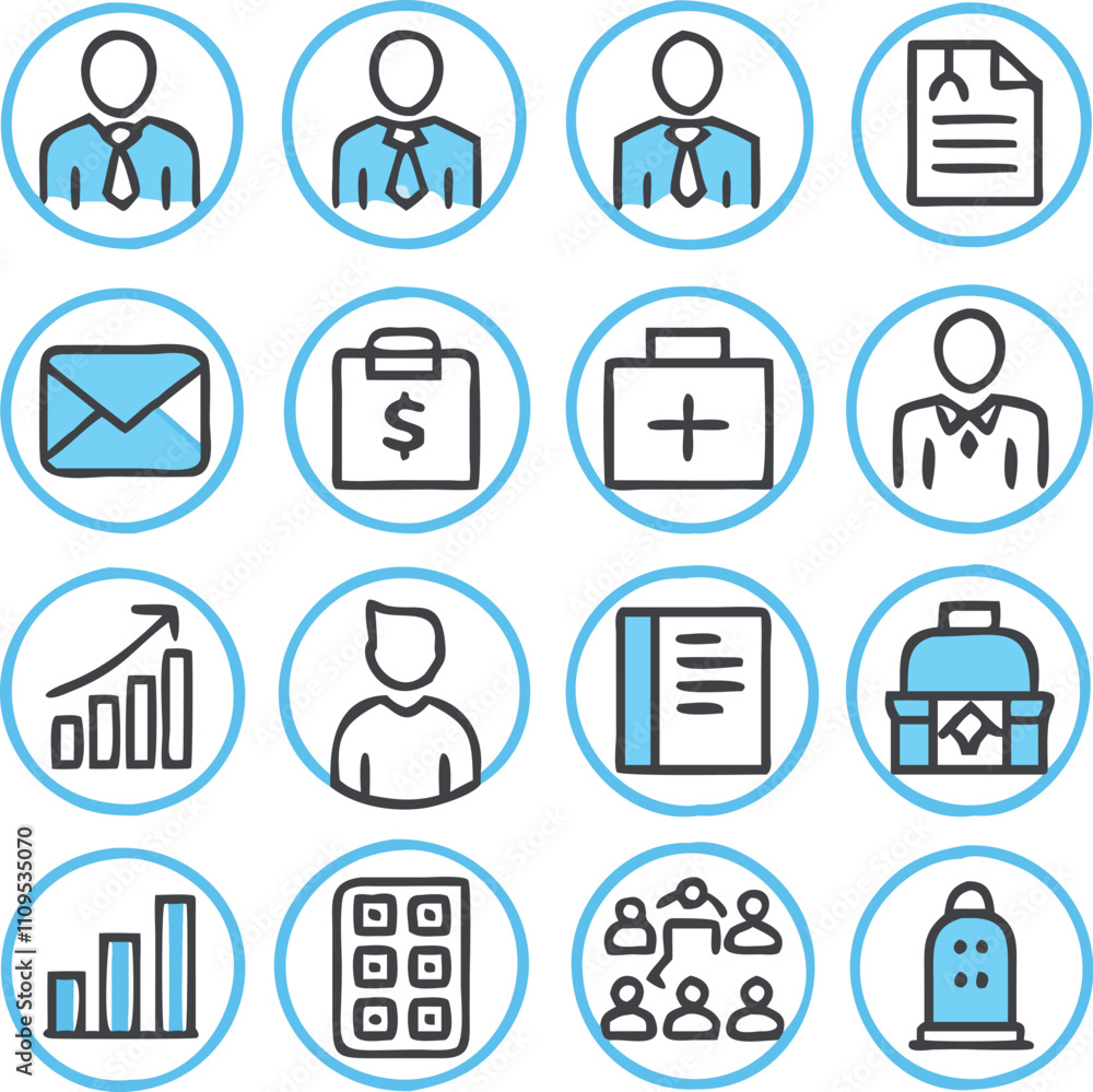 A Collection Business Icon Set- Growth, Finance, Teamwork, and Management Symbols Vector art A Collection Business Icon Set- Growth, Finance, Teamwork, and Management Symbols Vector art