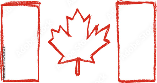 Canada Flag Crayon Chalk Drawing Vector