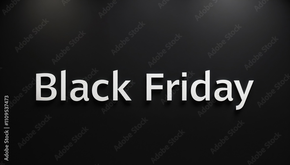Black Friday sign, minimalistic mood, clean design, black background Black Friday sign, minimalistic mood, clean design, black background
