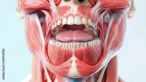 Detailed Anatomy of Human Mouth and Facial Muscles photo