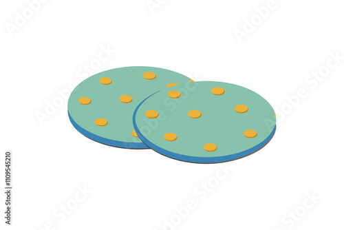 Coasters with Pattern | isolated silhouette vector illustration on white background photo