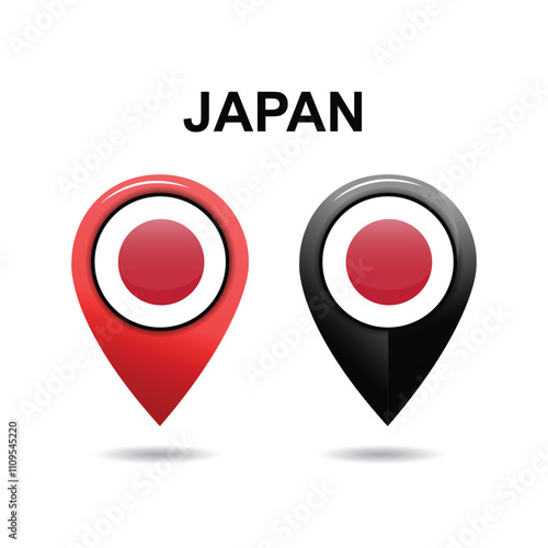 Japan Location icon, Japan Flag Location icon, Location vector icon Free Download Japan Location icon, Japan Flag Location icon, Location vector icon - GFXLoad