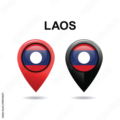 Laos Location icon, Laos Flag Location icon, Location vector icon Free Download Laos Location icon, Laos Flag Location icon, Location vector icon - GFXLoad