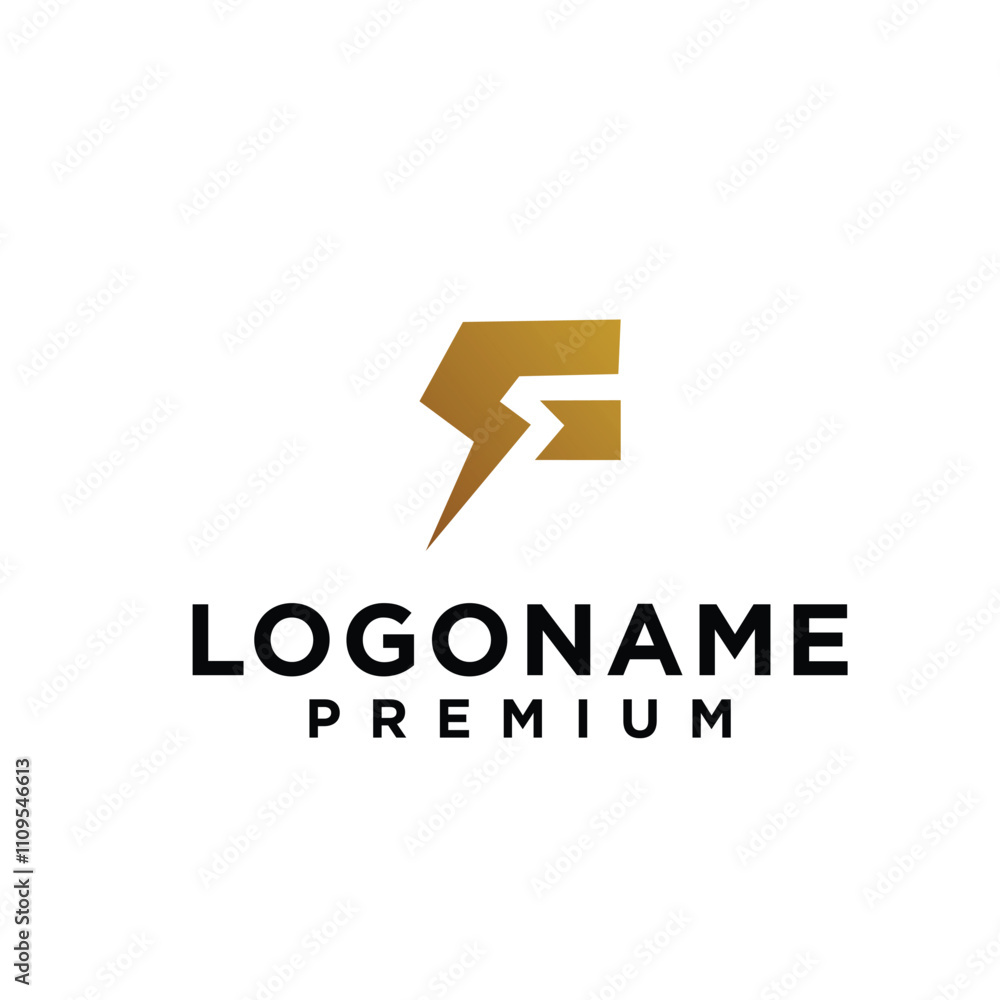 F Letter Logo Design With Lighting Thunder Bolt. Electric Bolt Letter Logo F Letter Logo Design With Lighting Thunder Bolt. Electric Bolt Letter Logo