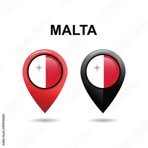 Malta Location icon, Malta Flag Location icon, Location vector icon Free Download Malta Location icon, Malta Flag Location icon, Location vector icon - GFXLoad