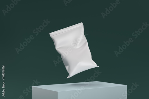 A white bag is floating in the air