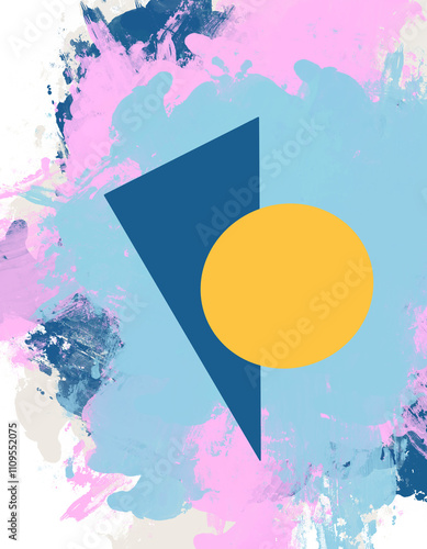 Trendy abstract print with floral and geometric elements. Suitable for social media posts, mobile apps, banner design and online advertising.