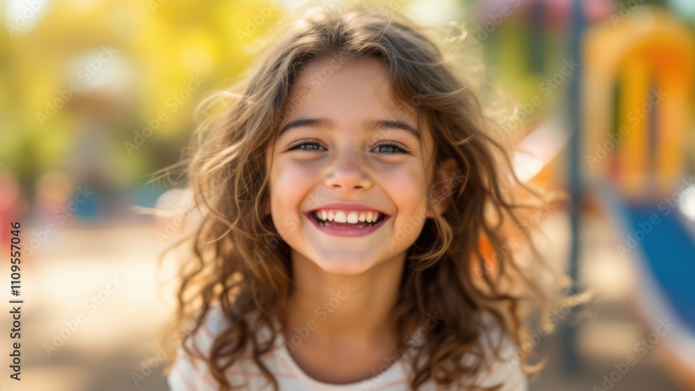 Portrait of a Cheerful Young Girl with a Beautiful Smile, Radiating Happiness, Joy, and Positivity in a Bright Outdoor Setting. Portrait of a Cheerful Young Girl with a Beautiful Smile, Radiating Happiness, Joy, and Positivity in a Bright Outdoor Setting.