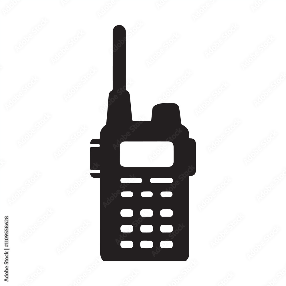 Walkie talkie silhouette on white background
Walkie talkie silhouette on white background