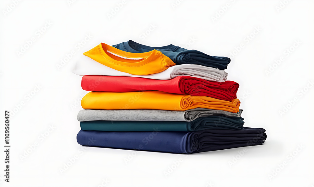 Pile of t shirts in various colors isolated, Generative Ai
Pile of t shirts in various colors isolated, Generative Ai