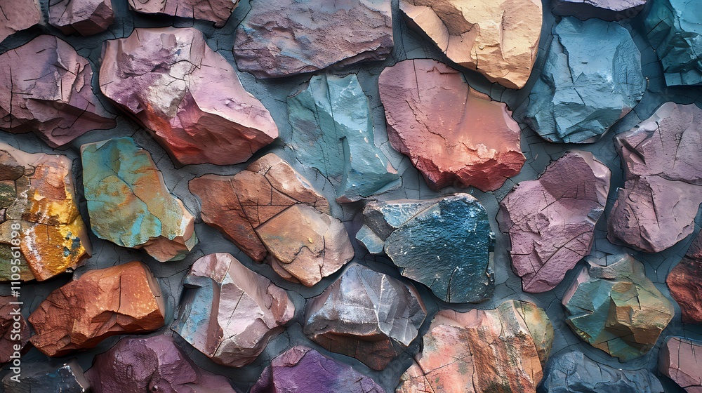 Natural Rock Wall with Mixed Colors Natural Rock Wall with Mixed Colors