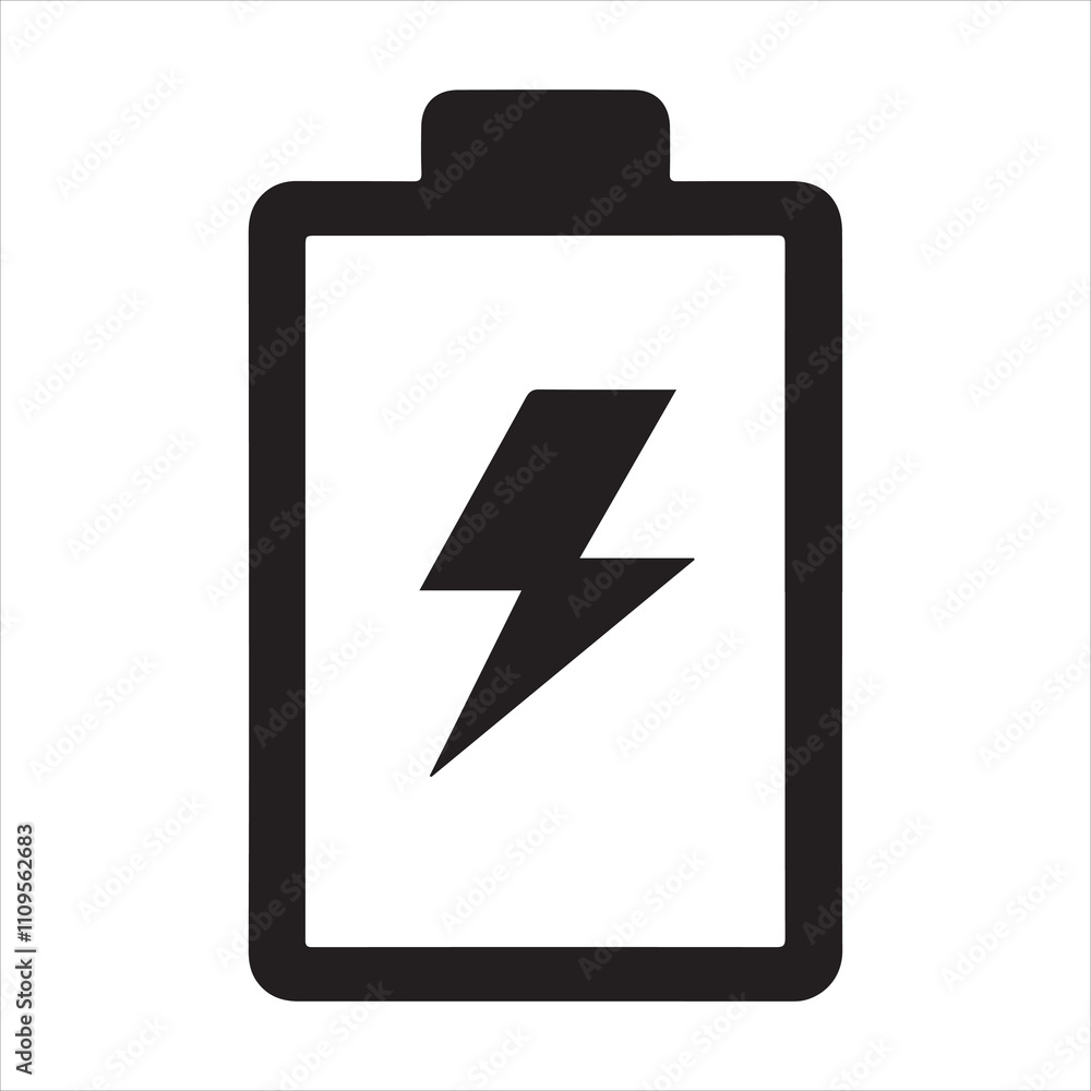 Battery icon silhouette on white background
Battery icon silhouette on white background