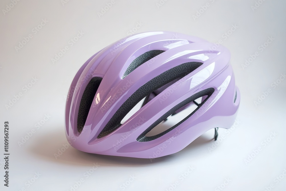 Fototapeta premium purple sports helmet on gray background