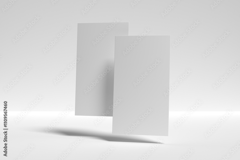 White business card on concrete for mockup. Minimal business brand template White business card on concrete for mockup. Minimal business brand template