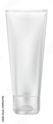 Cosmetic Isolated in Silver Color, Vector 3d realistic cosmetic tubes on a white background,illustration Blank Grey plastic packaging mockup for Gel Serum,Medical,Creams,Shampoo and Toothpastes.
