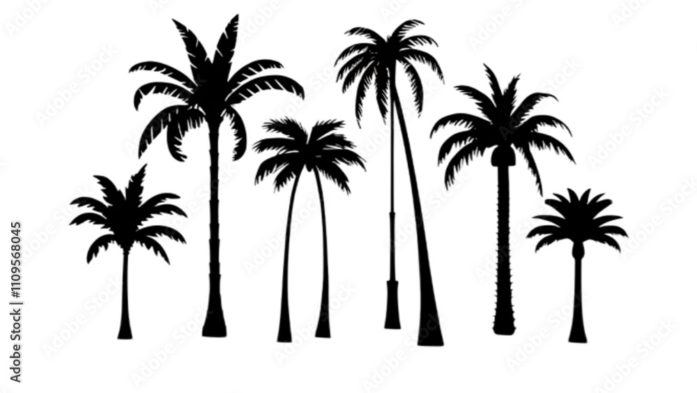 Obraz premium Detailed tree silhouettes - Illustration