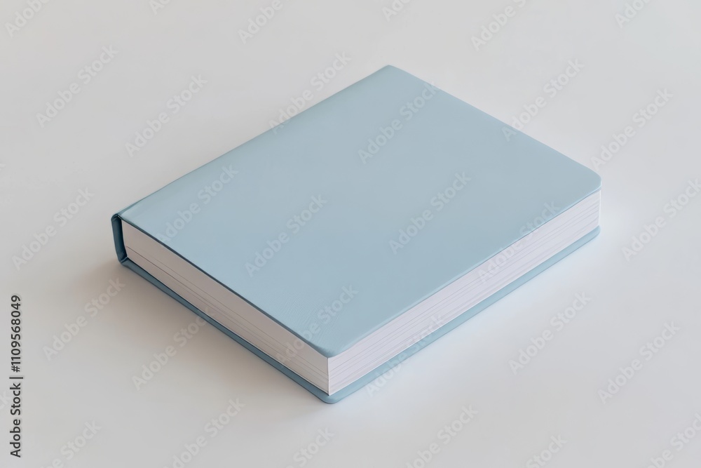 light blue notebook on white background light blue notebook on white background