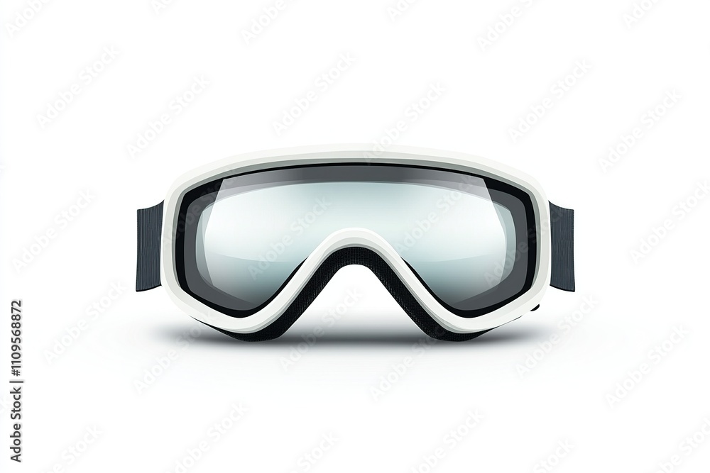 Ski goggles with reflective lens on white background. Ski goggles with reflective lens on white background.