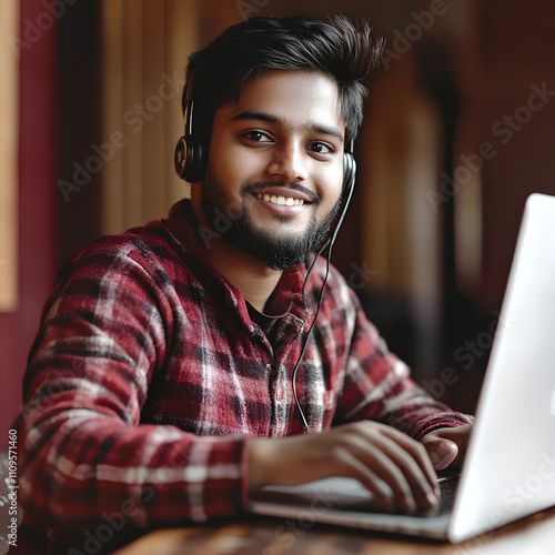 a man is working on a laptop