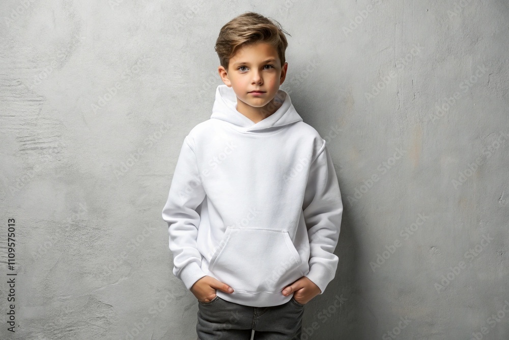 White Hoodie Mockup for Boy White Hoodie Mockup for Boy