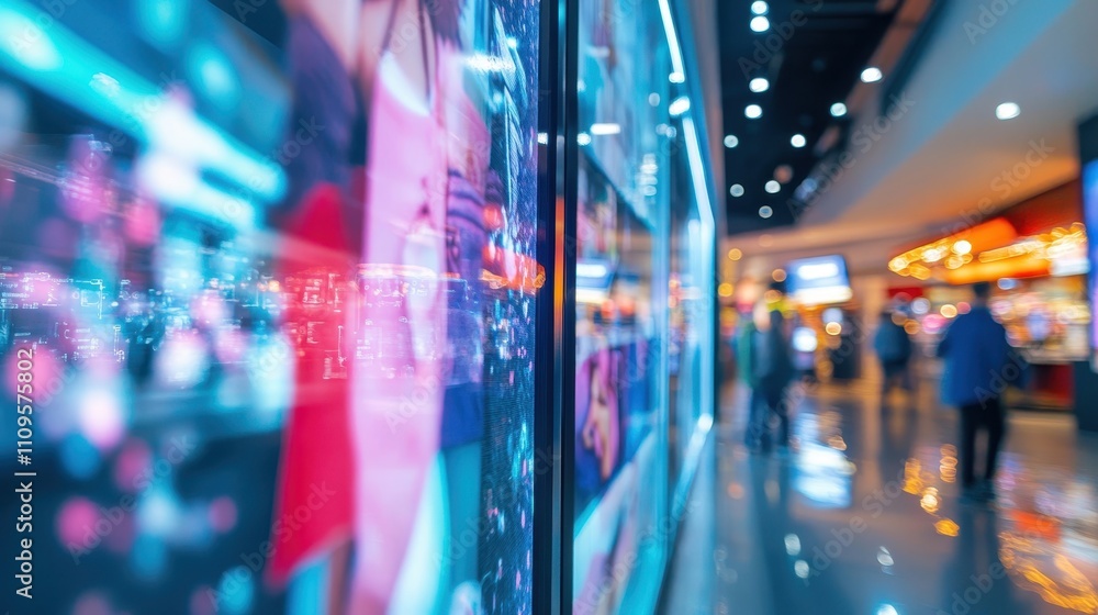 Bright Lights of a Modern Shopping Mall Scene Bright Lights of a Modern Shopping Mall Scene